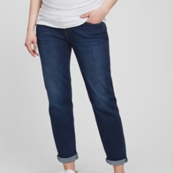 GAP - Maternity True Waistband Full Panel Girlfriend Jeans 32/14 Regular NWT - Picture 4 of 5